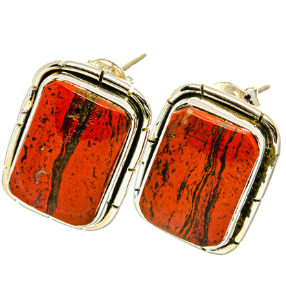 Red Jasper Earrings handcrafted by Ana Silver Co - EARR422597
