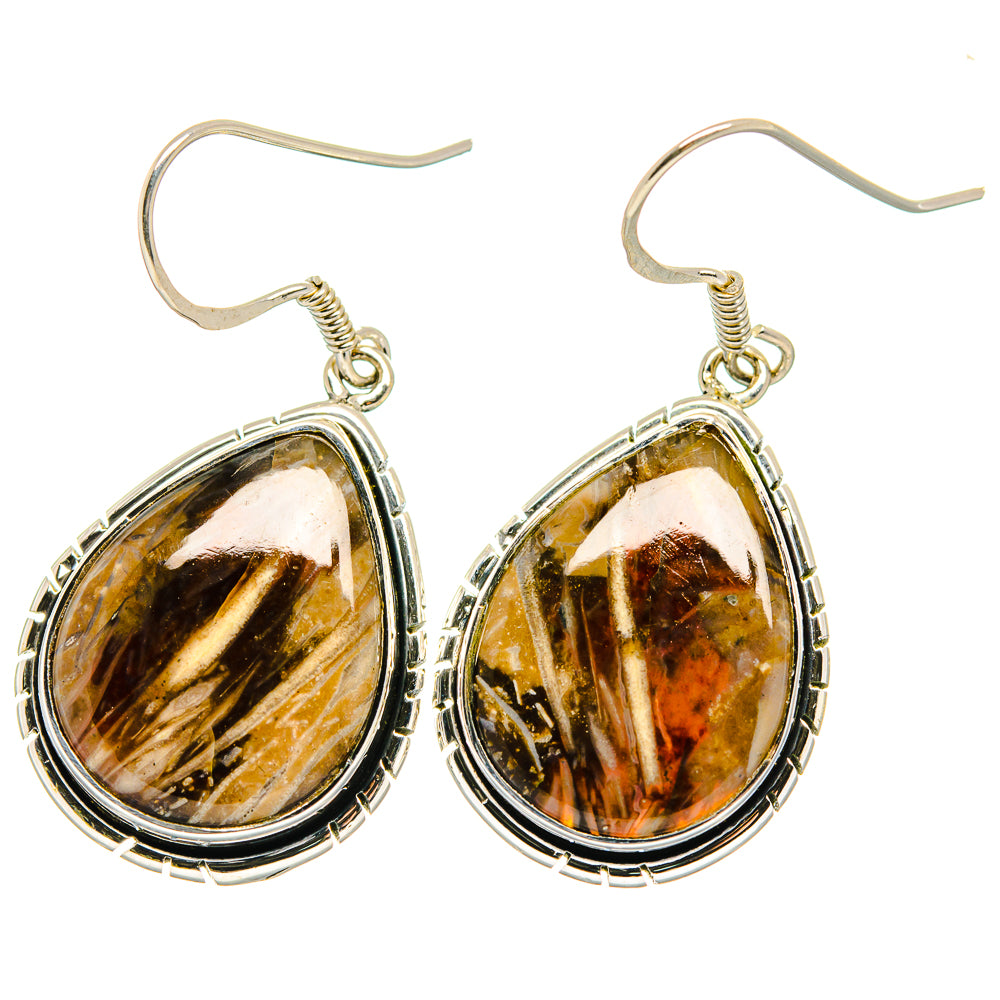 Peanut Wood Jasper Earrings handcrafted by Ana Silver Co - EARR422598