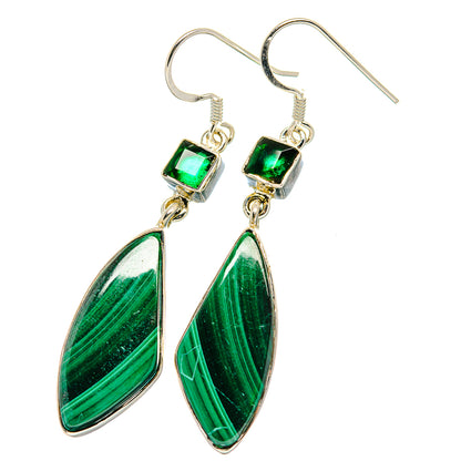 Malachite Earrings handcrafted by Ana Silver Co - EARR422617