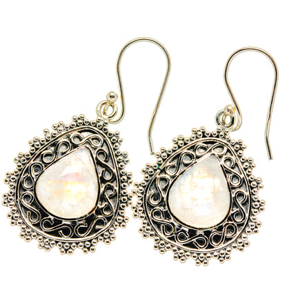 Rainbow Moonstone Earrings handcrafted by Ana Silver Co - EARR422623