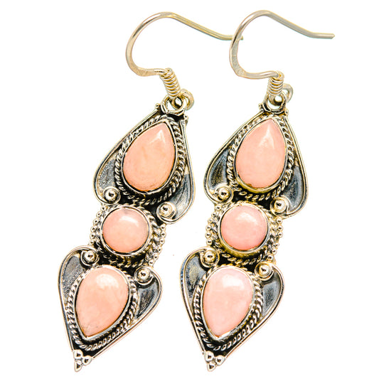 Pink Opal Earrings handcrafted by Ana Silver Co - EARR422637