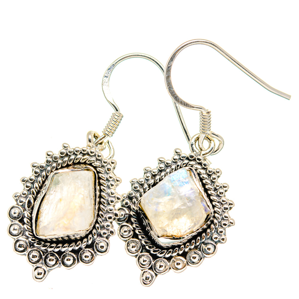 Rainbow Moonstone Earrings handcrafted by Ana Silver Co - EARR422639