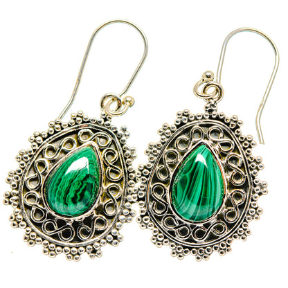 Malachite Earrings handcrafted by Ana Silver Co - EARR422659