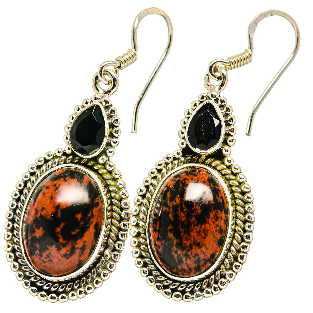 Mahogany Obsidian Earrings handcrafted by Ana Silver Co - EARR422664