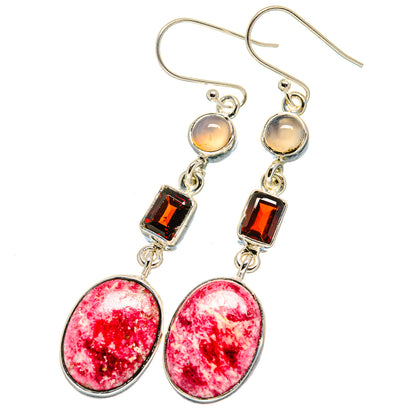 Thulite Earrings handcrafted by Ana Silver Co - EARR422676