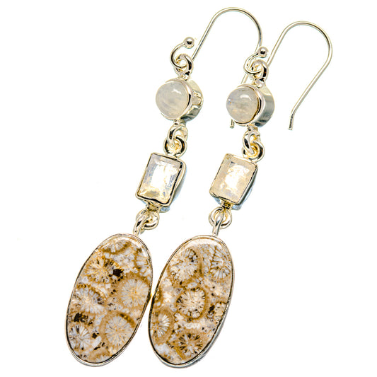 Fossil Coral Earrings handcrafted by Ana Silver Co - EARR422678