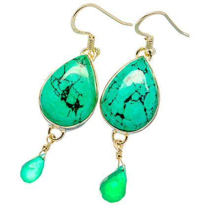 Tibetan Turquoise Earrings handcrafted by Ana Silver Co - EARR422679