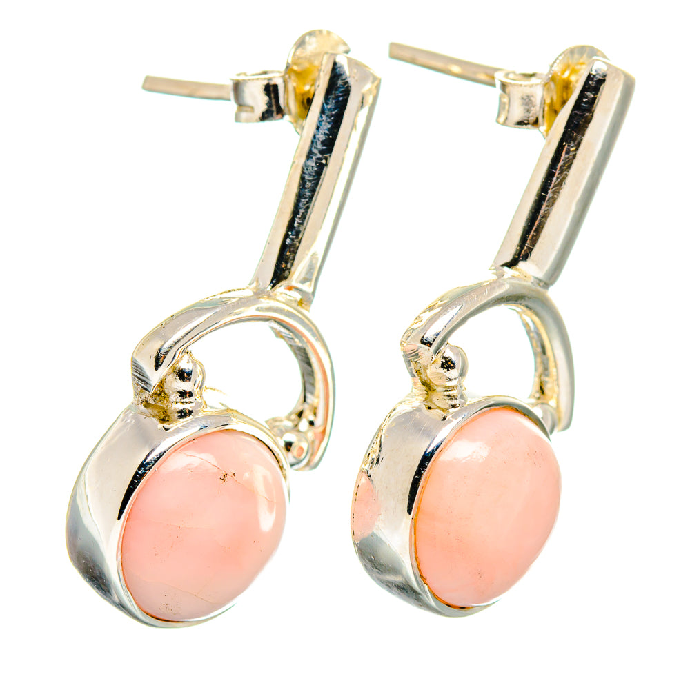 Pink Opal Earrings handcrafted by Ana Silver Co - EARR422686