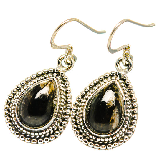 Pyrite In Black Onyx Earrings handcrafted by Ana Silver Co - EARR422697 - Photo 2