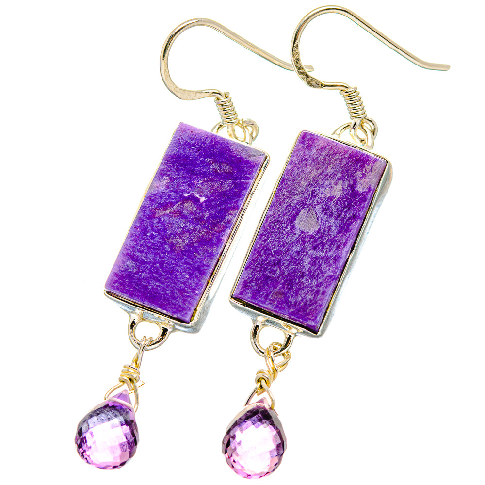 Charoite Earrings handcrafted by Ana Silver Co - EARR422702