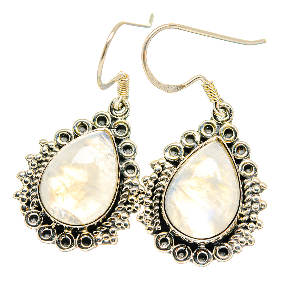 Rainbow Moonstone Earrings handcrafted by Ana Silver Co - EARR422707
