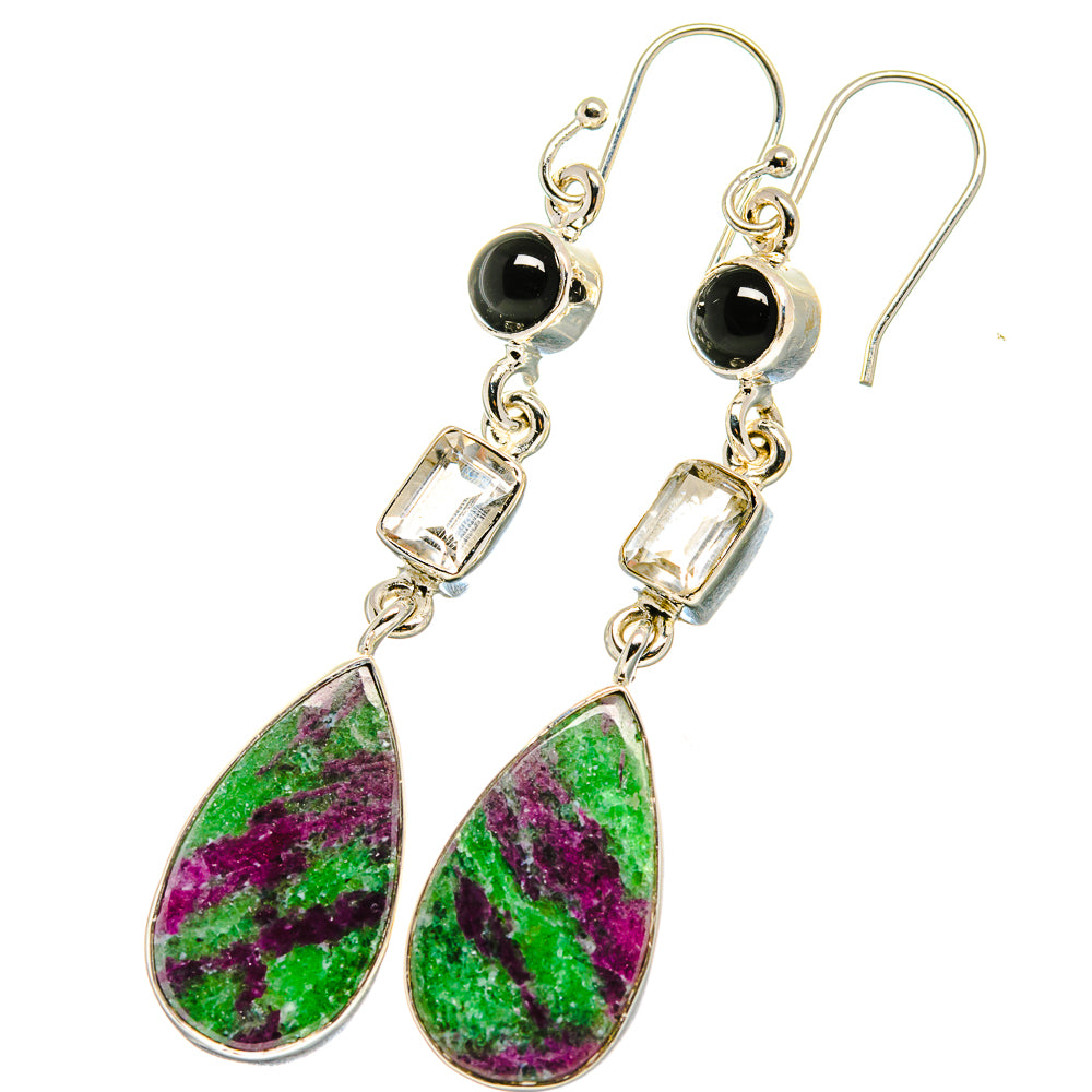 Ruby Zoisite Earrings handcrafted by Ana Silver Co - EARR422719