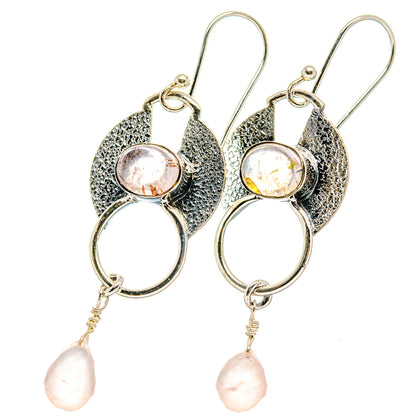 Rose Quartz Earrings handcrafted by Ana Silver Co - EARR422721