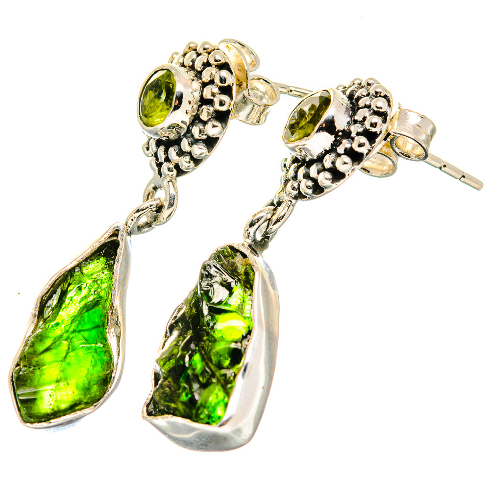 Chrome Diopside Earrings handcrafted by Ana Silver Co - EARR422739