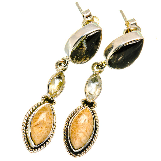 Fossil Coral Earrings handcrafted by Ana Silver Co - EARR422743