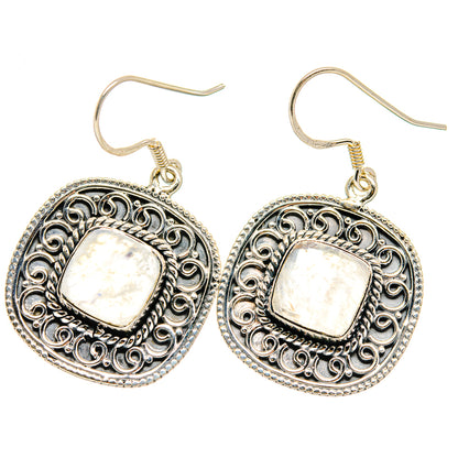 Rainbow Moonstone Earrings handcrafted by Ana Silver Co - EARR422761
