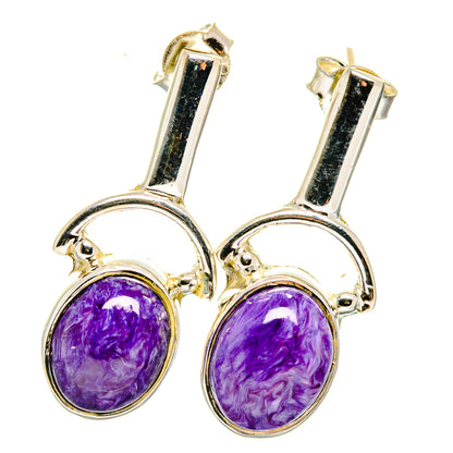 Charoite Earrings handcrafted by Ana Silver Co - EARR422764