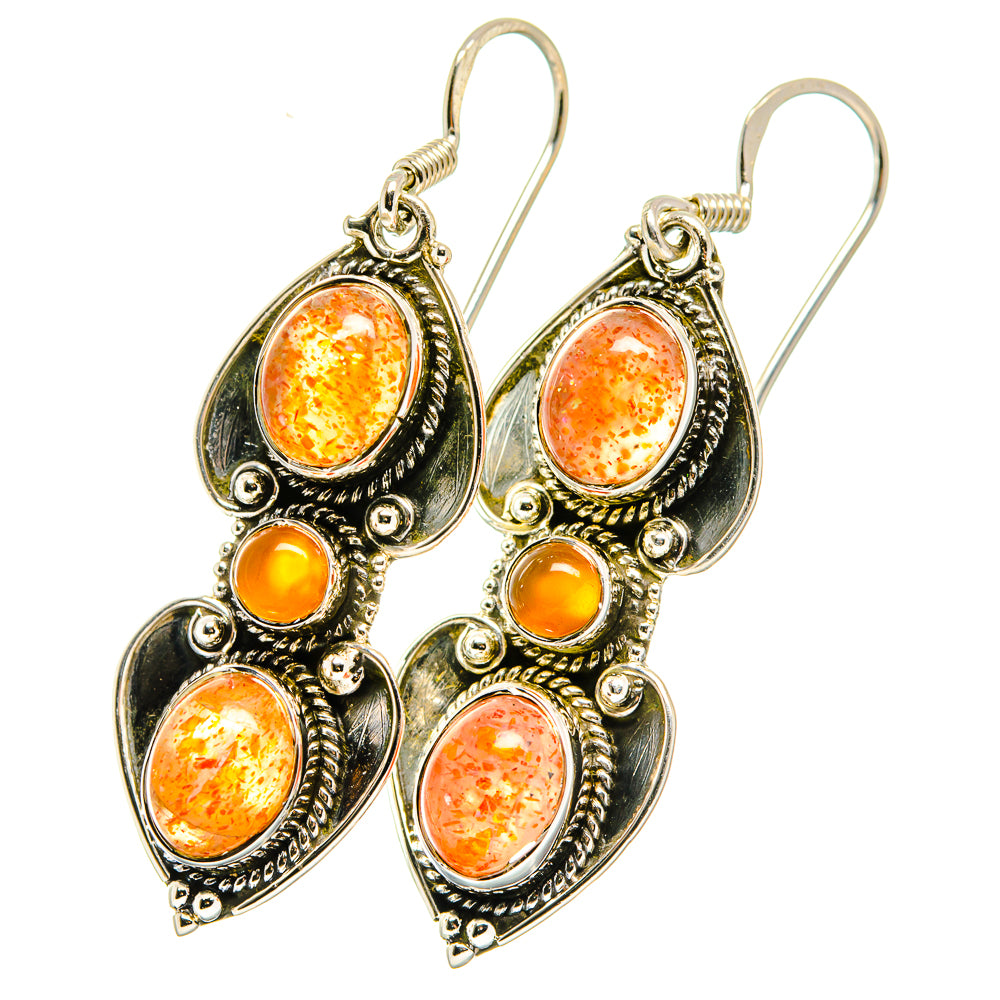 Sunstone Earrings handcrafted by Ana Silver Co - EARR422765