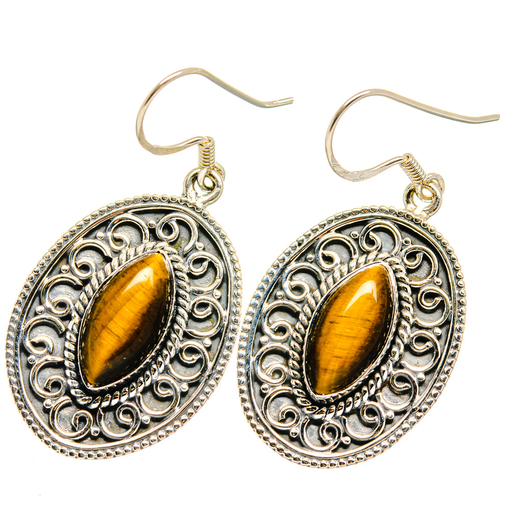 Tiger Eye Earrings handcrafted by Ana Silver Co - EARR422774