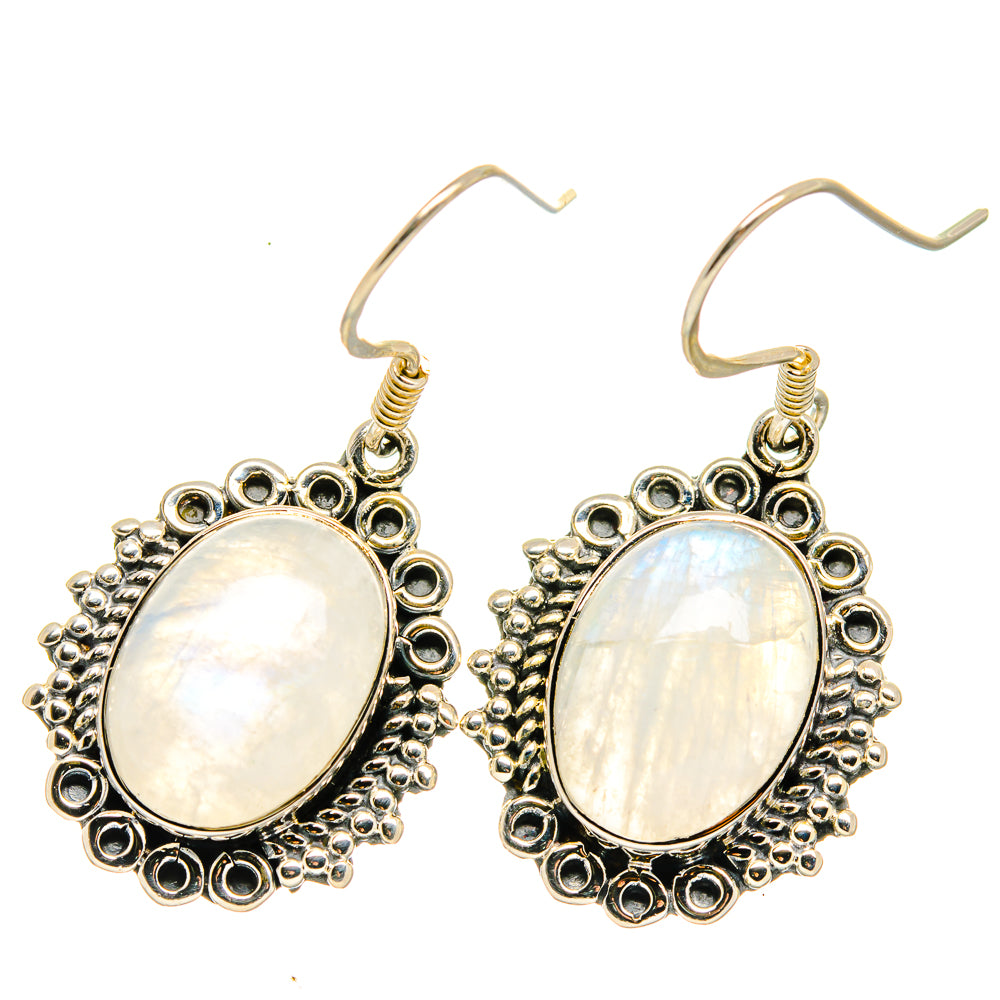 Rainbow Moonstone Earrings handcrafted by Ana Silver Co - EARR422780