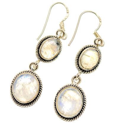 Rainbow Moonstone Earrings handcrafted by Ana Silver Co - EARR422783