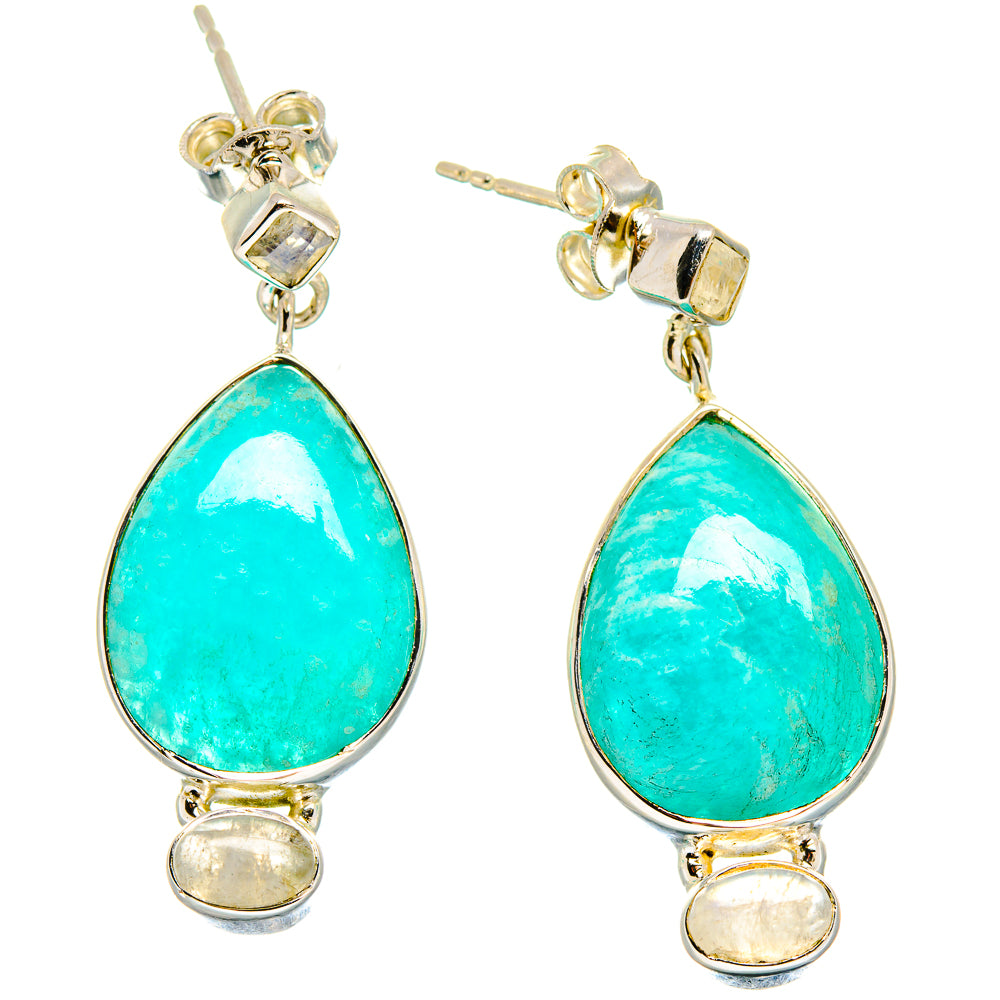 Amazonite Earrings handcrafted by Ana Silver Co - EARR422795