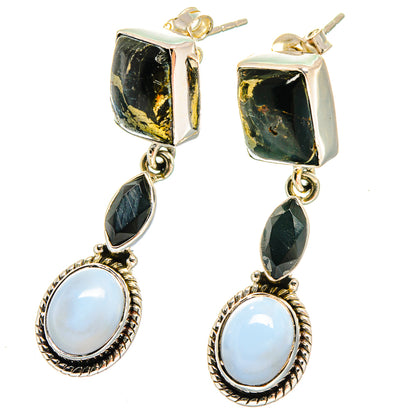 Black Copper Onyx Earrings handcrafted by Ana Silver Co - EARR422811