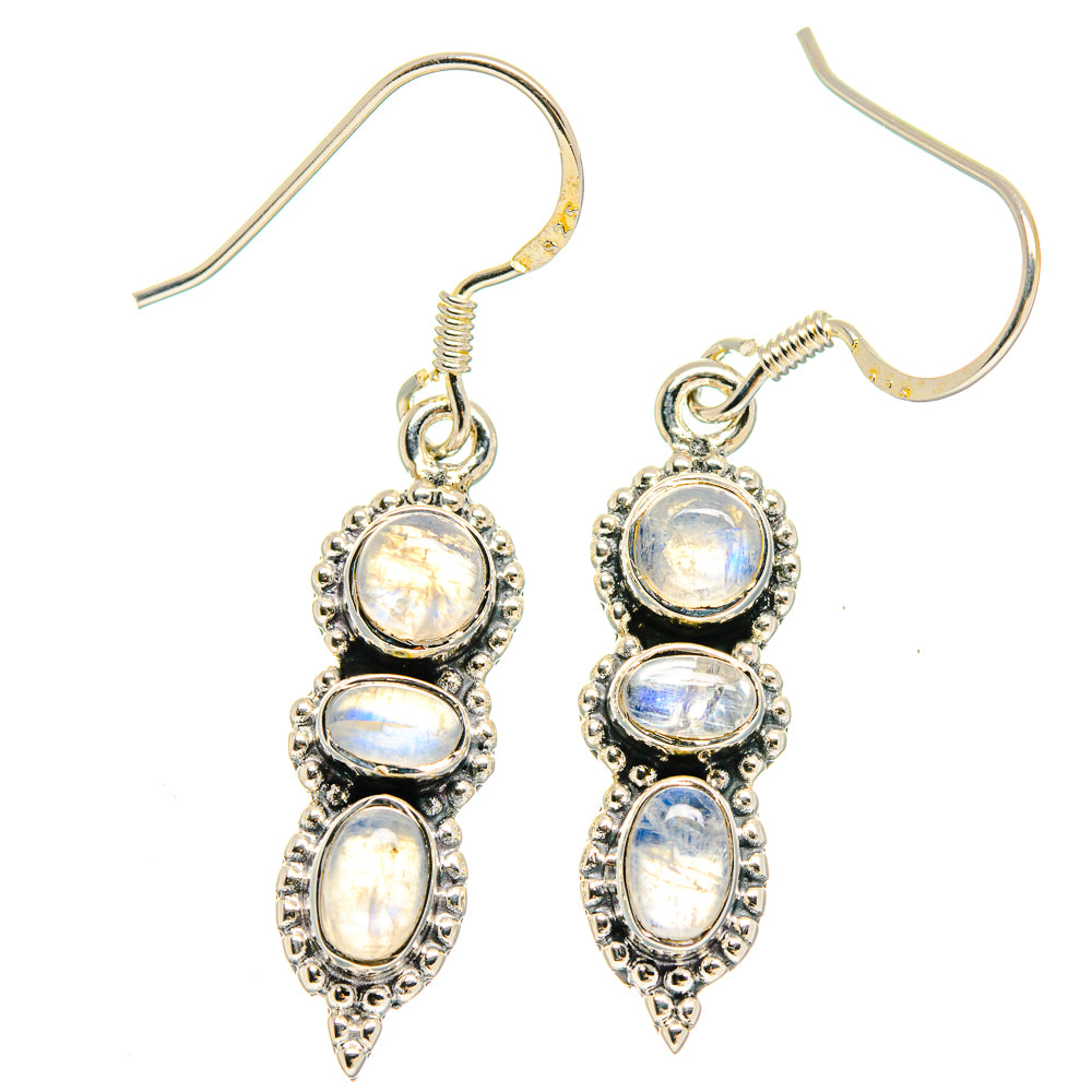 Rainbow Moonstone Earrings handcrafted by Ana Silver Co - EARR422813