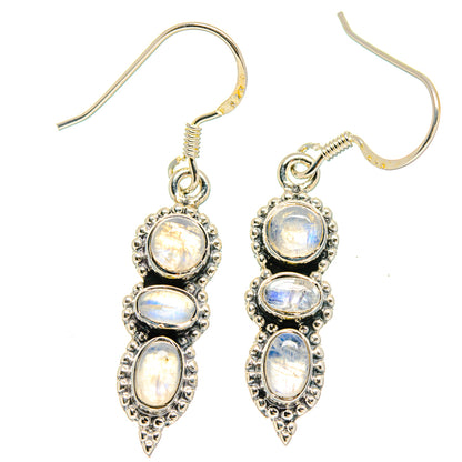 Rainbow Moonstone Earrings handcrafted by Ana Silver Co - EARR422813