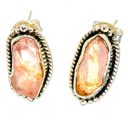 Rose Quartz Earrings handcrafted by Ana Silver Co - EARR422818