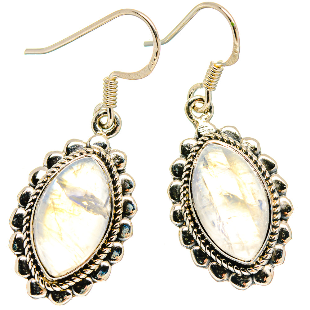 Rainbow Moonstone Earrings handcrafted by Ana Silver Co - EARR422825