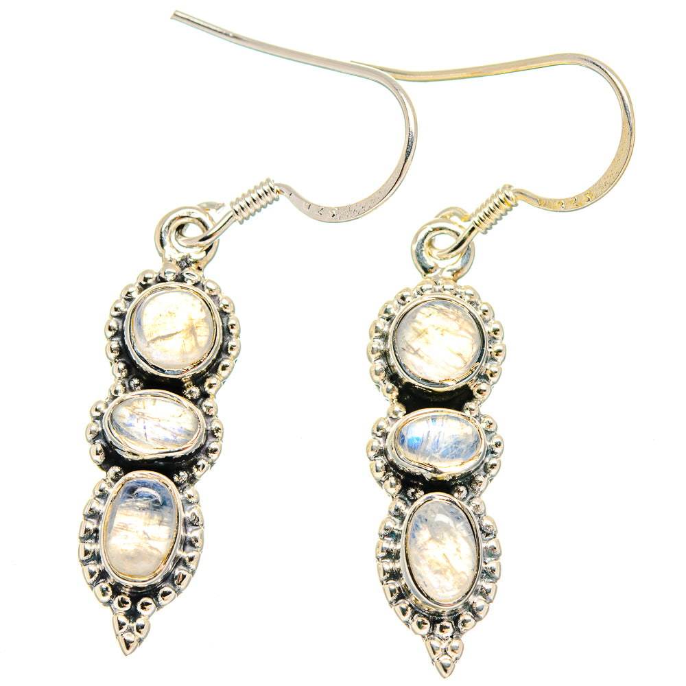 Rainbow Moonstone Earrings handcrafted by Ana Silver Co - EARR422826