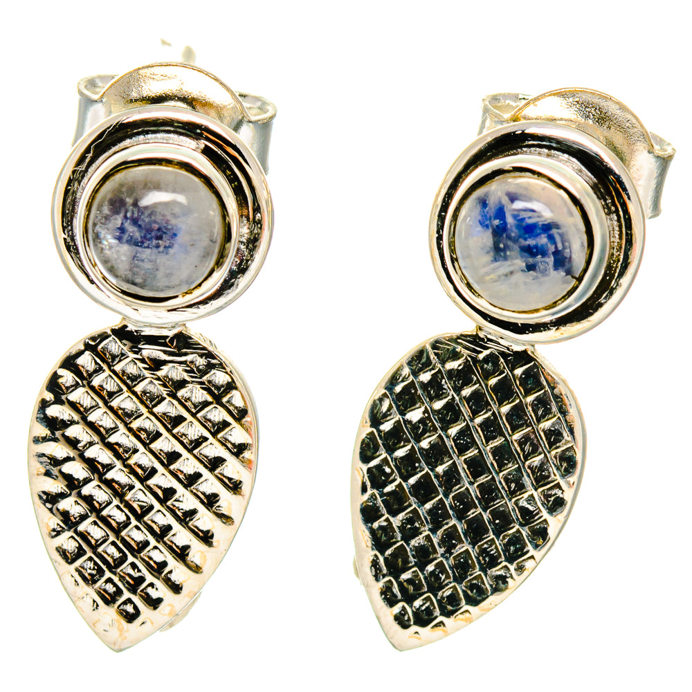 Rainbow Moonstone Earrings handcrafted by Ana Silver Co - EARR422839