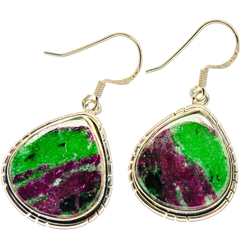 Ruby Zoisite Earrings handcrafted by Ana Silver Co - EARR422857