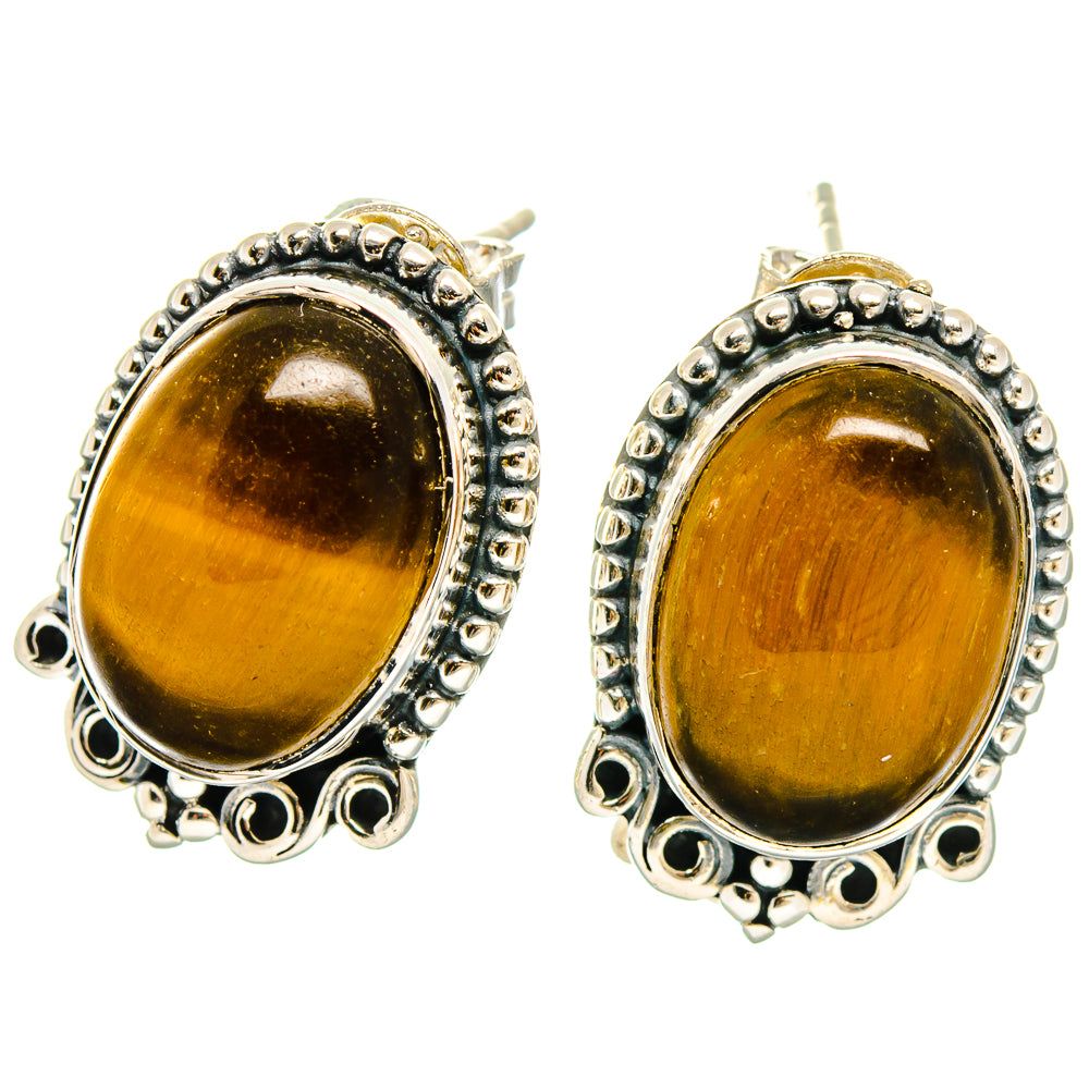 Tiger Eye Earrings handcrafted by Ana Silver Co - EARR422859