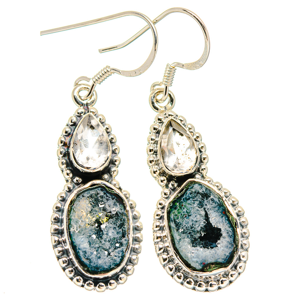 Coconut Geode Slice Earrings handcrafted by Ana Silver Co - EARR422862