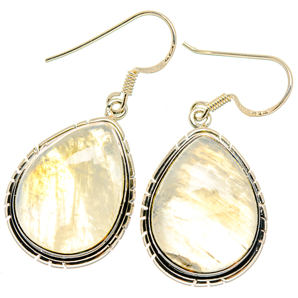 Rainbow Moonstone Earrings handcrafted by Ana Silver Co - EARR422865