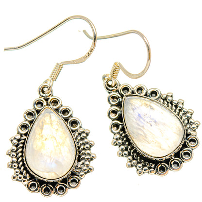Rainbow Moonstone Earrings handcrafted by Ana Silver Co - EARR422873