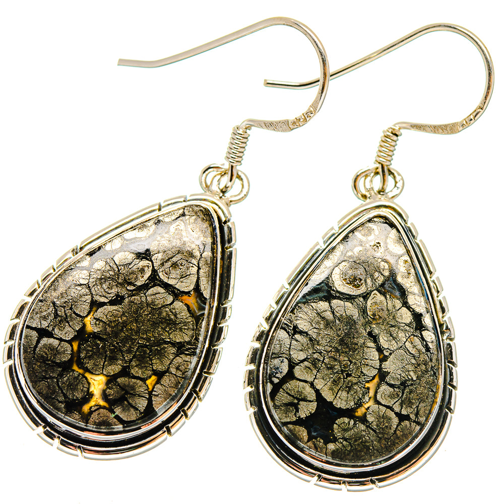 Pyrite Agate Earrings handcrafted by Ana Silver Co - EARR422877
