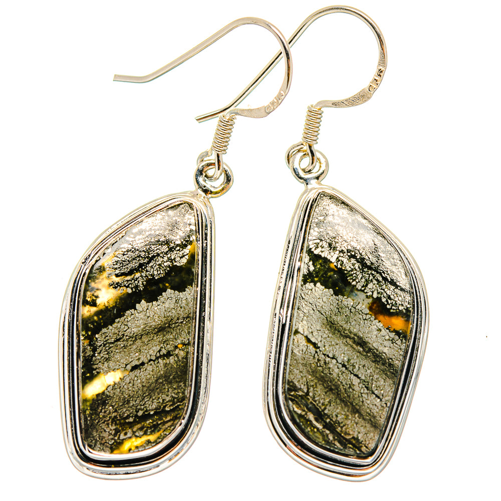 Pyrite Agate Earrings handcrafted by Ana Silver Co - EARR422878