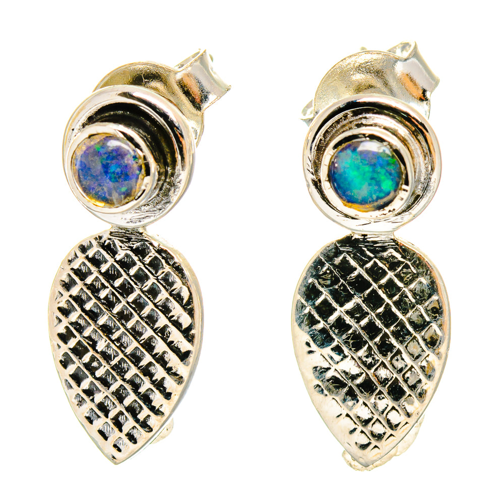 Ethiopian Opal Earrings handcrafted by Ana Silver Co - EARR422879 - Photo 2
