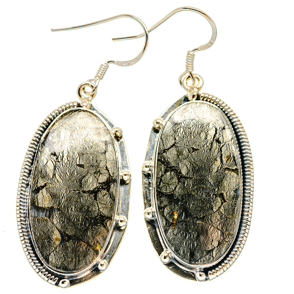 Pyrite Agate Earrings handcrafted by Ana Silver Co - EARR422885