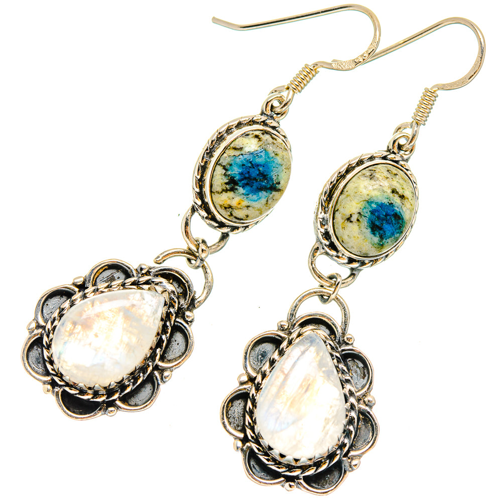 Rainbow Moonstone Earrings handcrafted by Ana Silver Co - EARR422899
