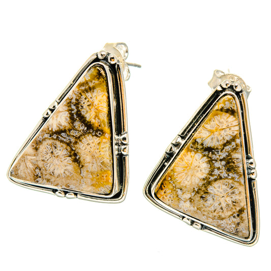 Fossil Coral Earrings handcrafted by Ana Silver Co - EARR422907