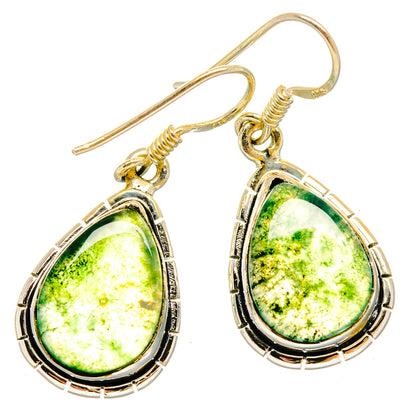 Green Moss Agate Earrings handcrafted by Ana Silver Co - EARR422910