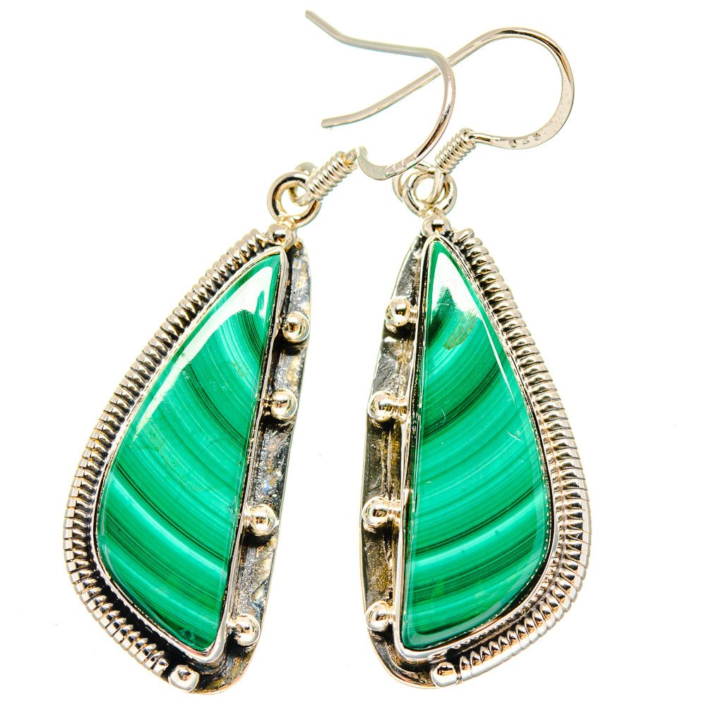 Malachite Earrings handcrafted by Ana Silver Co - EARR422911