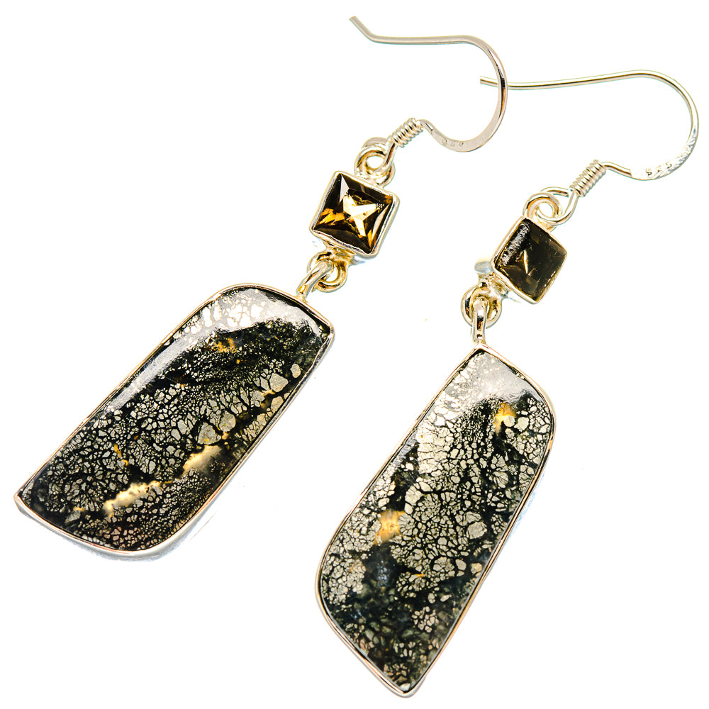 Pyrite Agate Earrings handcrafted by Ana Silver Co - EARR422914