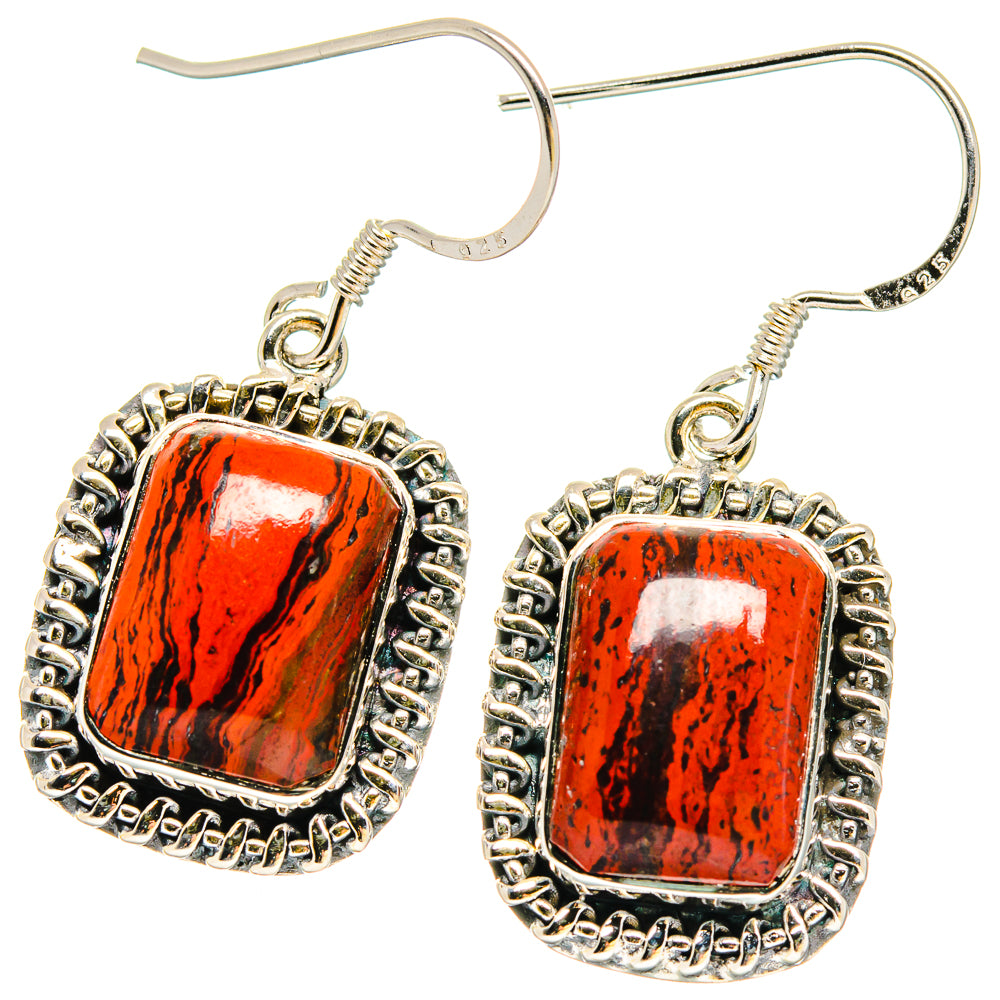Red Jasper Earrings handcrafted by Ana Silver Co - EARR422927