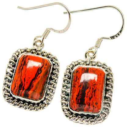 Red Jasper Earrings handcrafted by Ana Silver Co - EARR422927