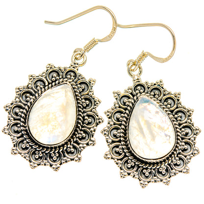 Rainbow Moonstone Earrings handcrafted by Ana Silver Co - EARR422932